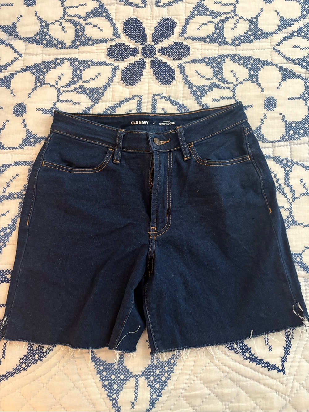 Old Navy Dark Indigo High-Rise Denim Shorts